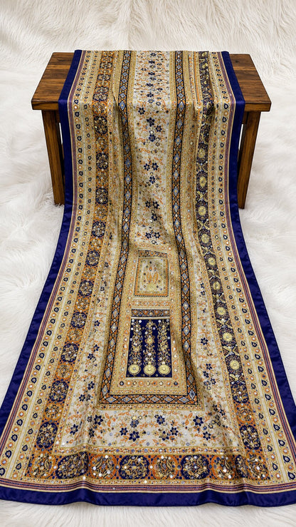 Shemoz Silk Dupatta Multi Design – Mirror & Gotta Work