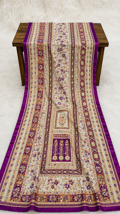 Shemoz Silk Dupatta Multi Design – Mirror & Gotta Work