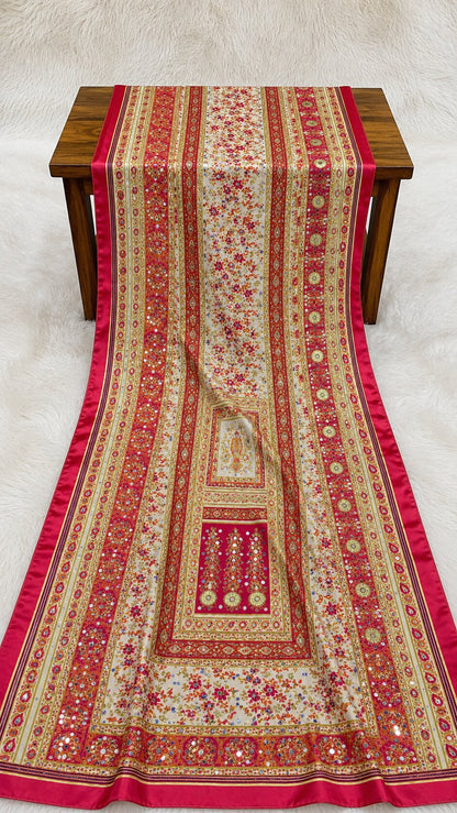 Shemoz Silk Dupatta Multi Design – Mirror & Gotta Work