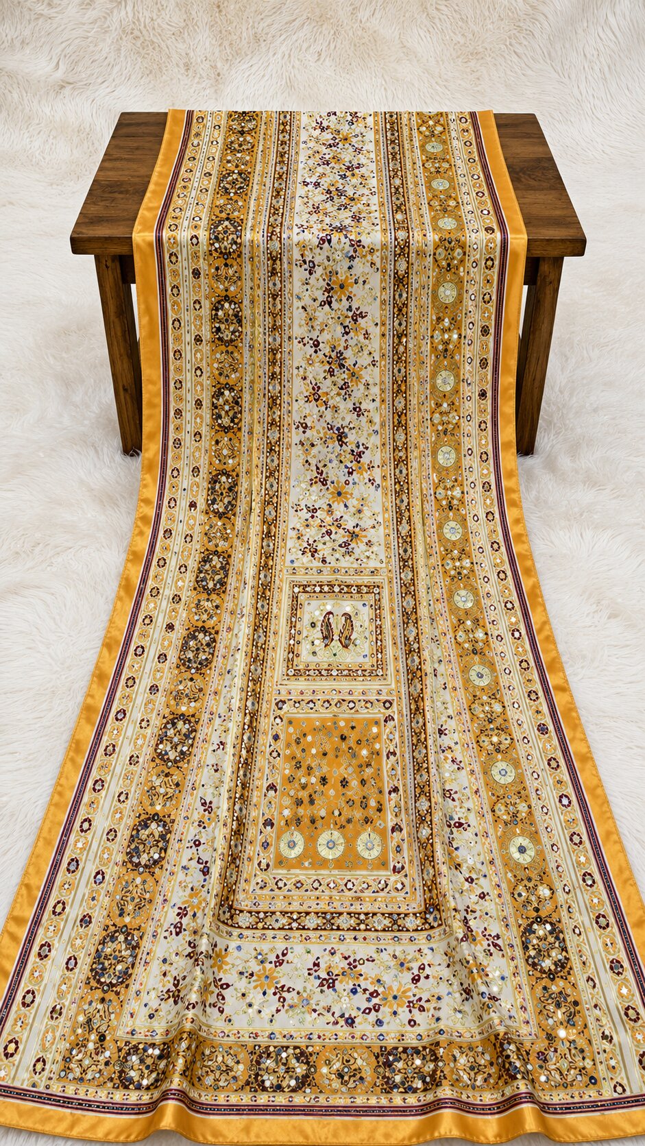 Shemoz Silk Dupatta Multi Design – Mirror & Gotta Work
