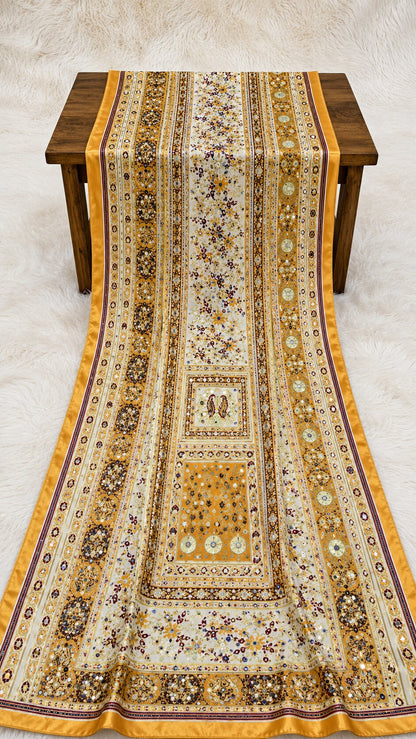 Shemoz Silk Dupatta Multi Design – Mirror & Gotta Work