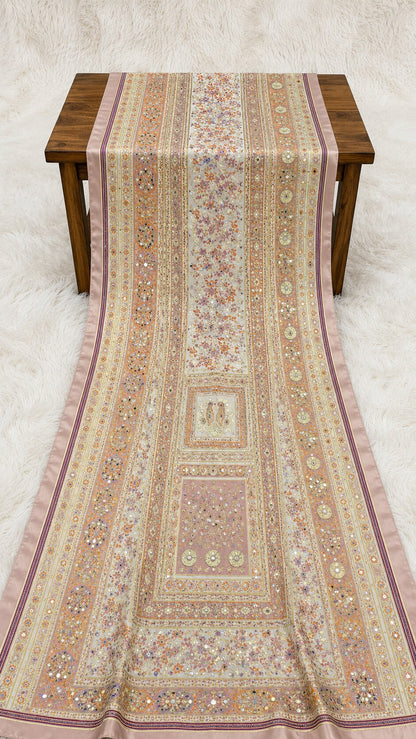 Shemoz Silk Dupatta Multi Design – Mirror & Gotta Work