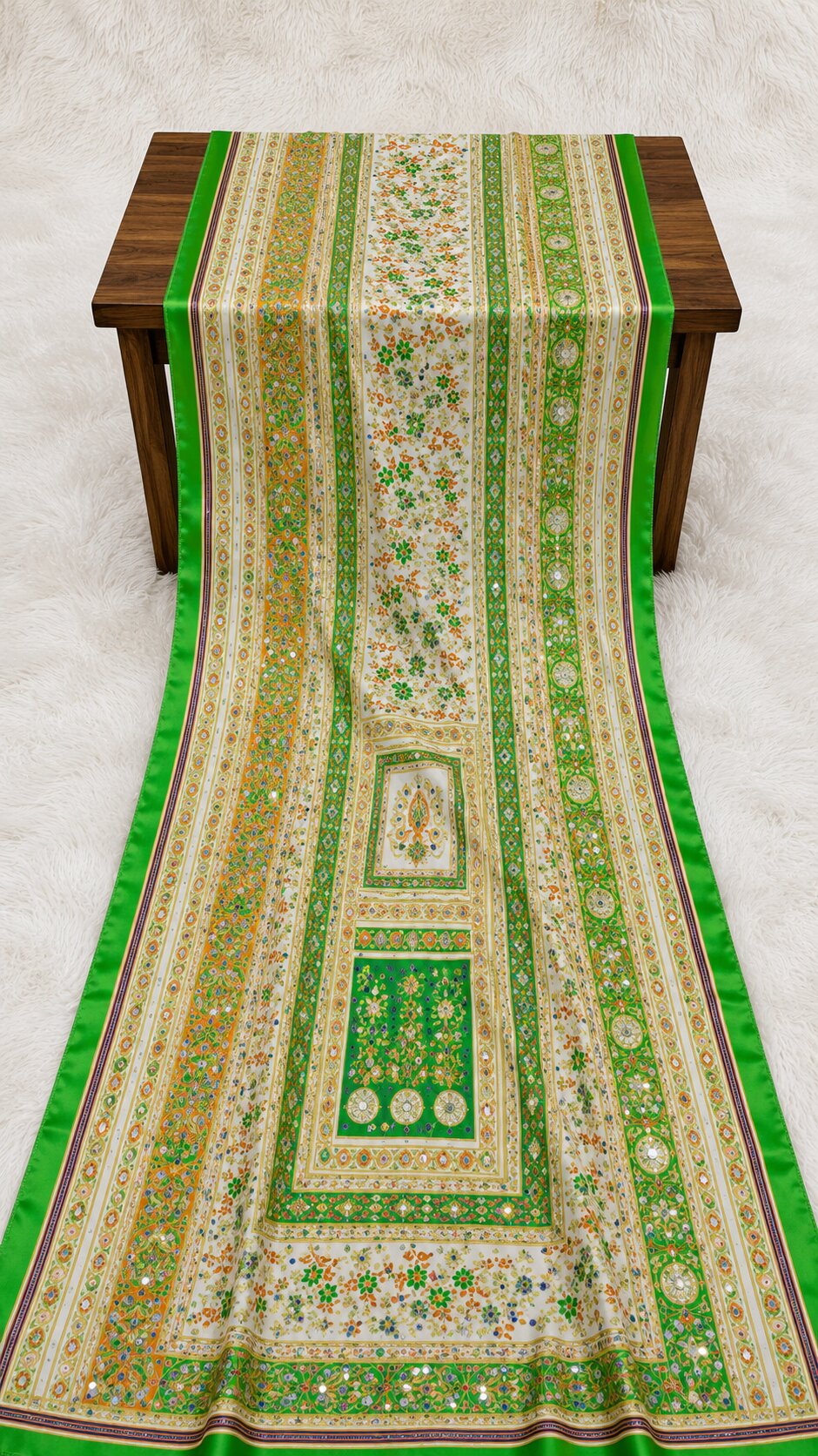 Shemoz Silk Dupatta Multi Design – Mirror & Gotta Work