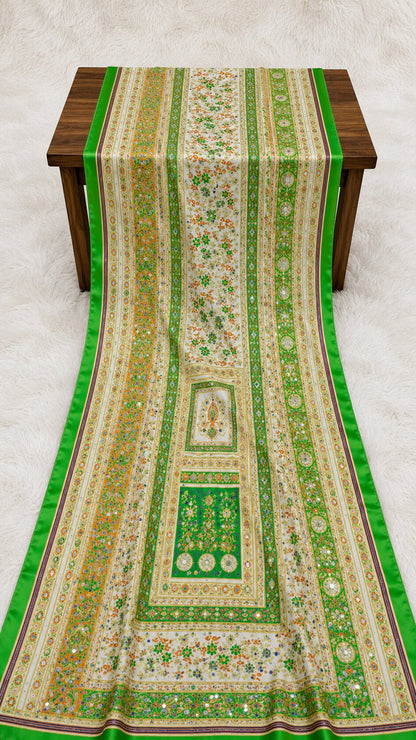 Shemoz Silk Dupatta Multi Design – Mirror & Gotta Work