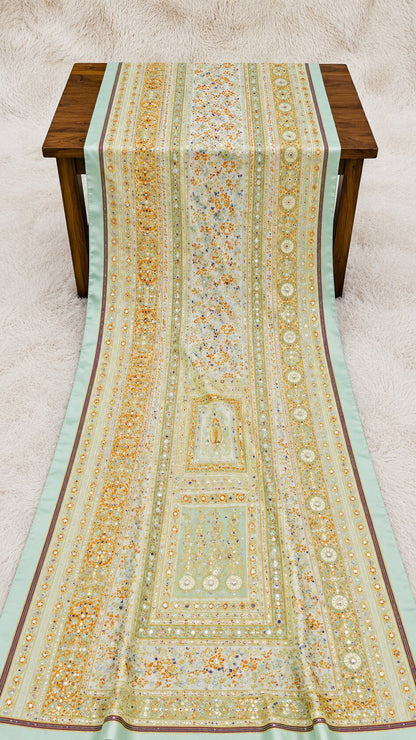 Shemoz Silk Dupatta Multi Design – Mirror & Gotta Work