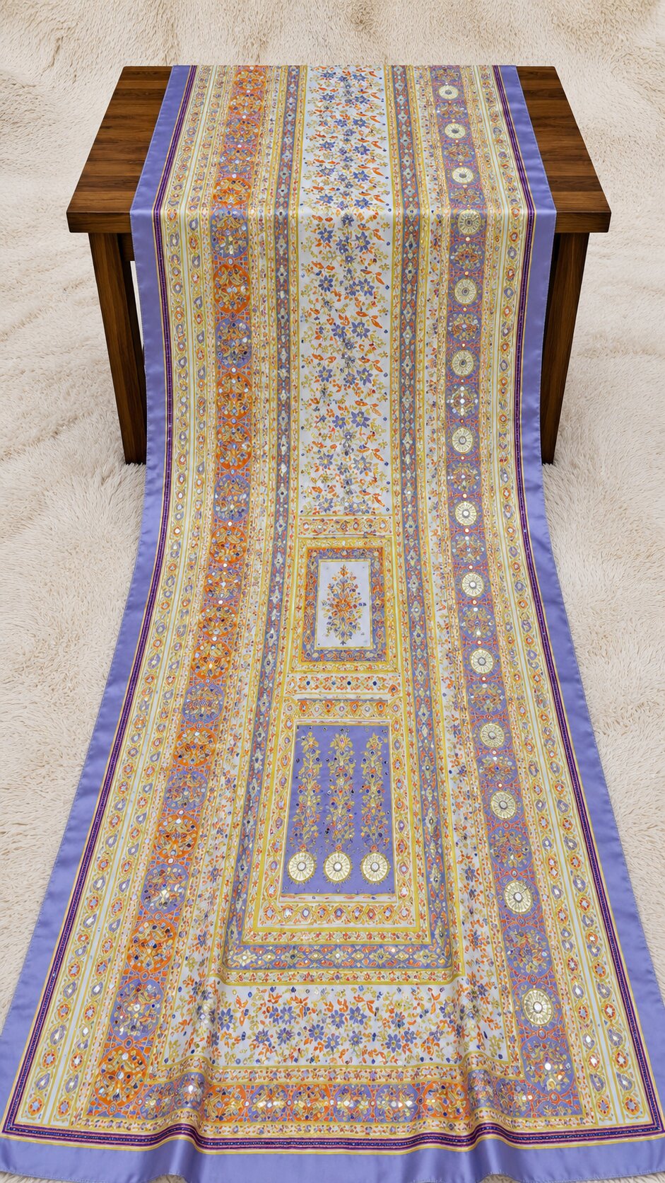 Shemoz Silk Dupatta Multi Design – Mirror & Gotta Work