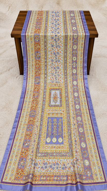 Shemoz Silk Dupatta Multi Design – Mirror & Gotta Work