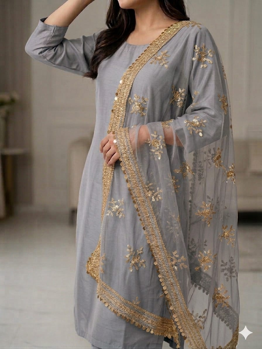 Fancy Rose Embroidery Dupatta