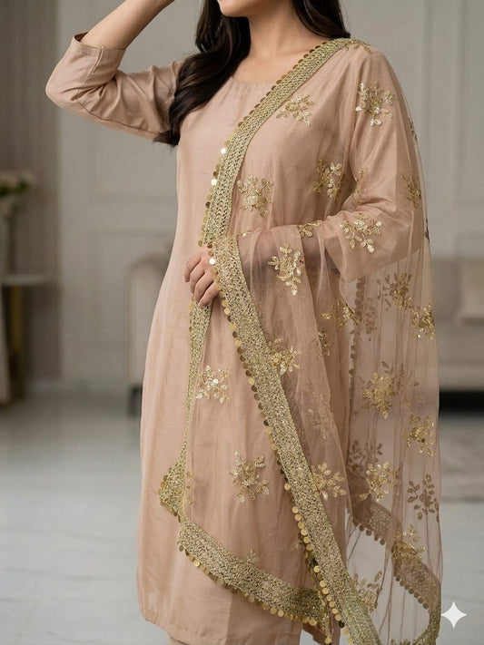 Fancy Rose Embroidery Dupatta
