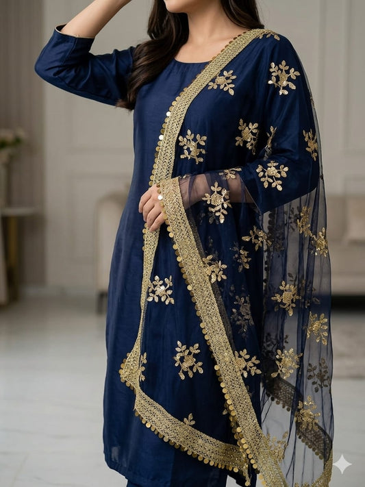 Fancy Rose Embroidery Dupatta