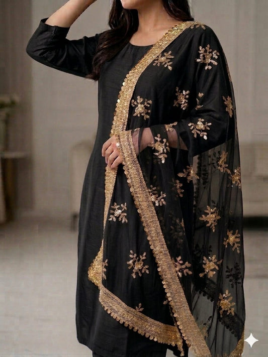 Fancy Rose Embroidery Dupatta