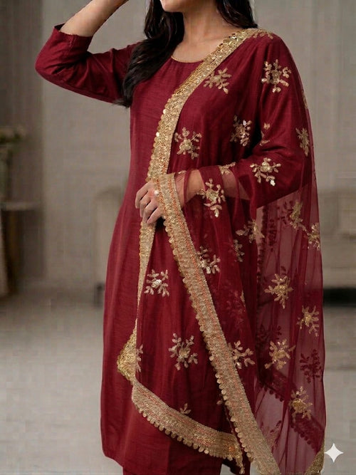 Fancy Rose Embroidery Dupatta