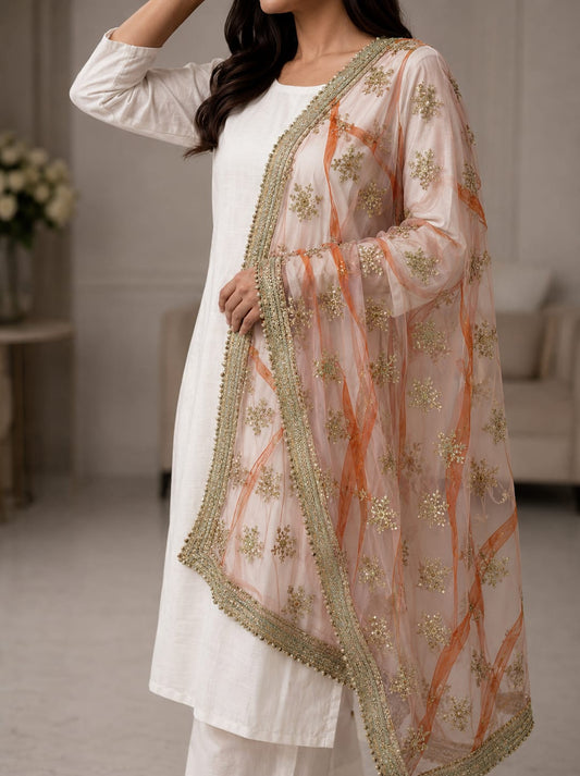 Fancy Rose Embroidery Dupatta