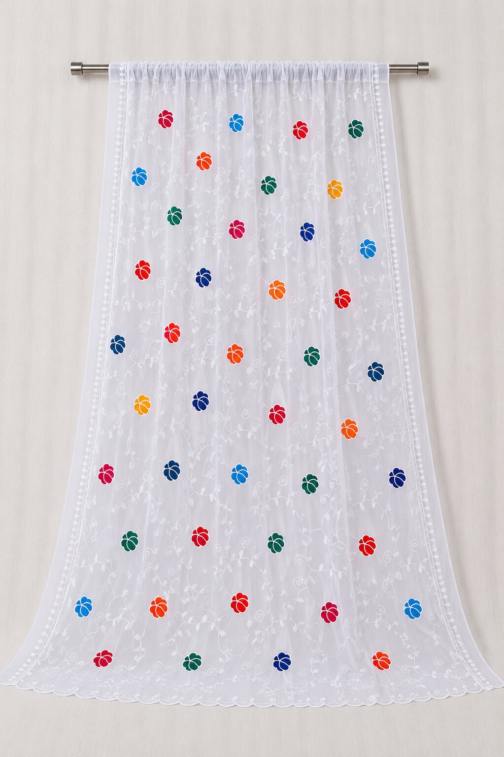Pure Chiffon White Embroidery Dupatta