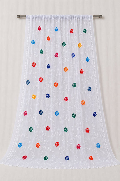 Pure Chiffon White Embroidery Dupatta