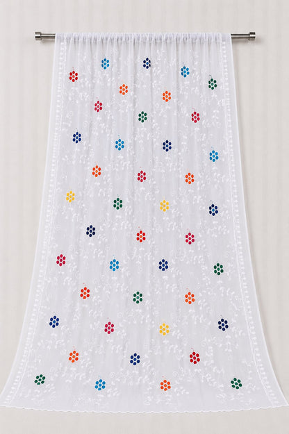 Pure Chiffon White Embroidery Dupatta