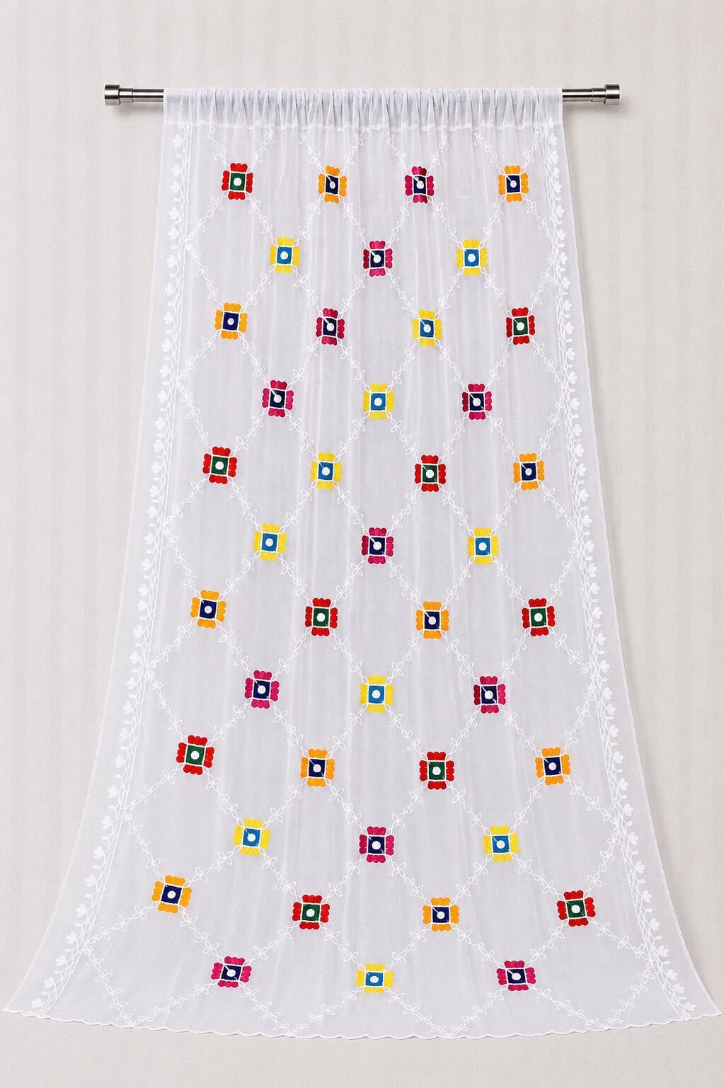 Pure Chiffon White Embroidery Dupatta