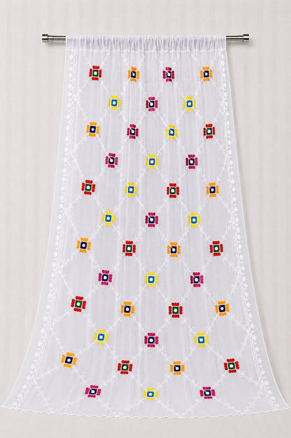 Pure Chiffon White Embroidery Dupatta